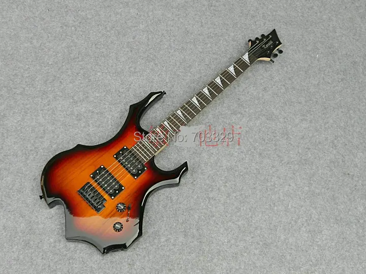 Лидер продаж электрогитара с пламенем популярная модель гитары бесплатная