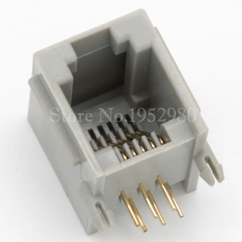 Разъем для телефона RJ45 20 шт./лот 6P6C 90 градусов гнездовой разъем Ethernet 55 А 6