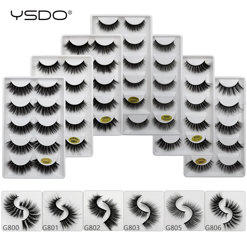 YSDO 5 пар 3d норковые ресницы натуральные накладные ресницы для макияжа норковые ресницы пушистые ресницы длинные ресницы драматические Ресницы cilios