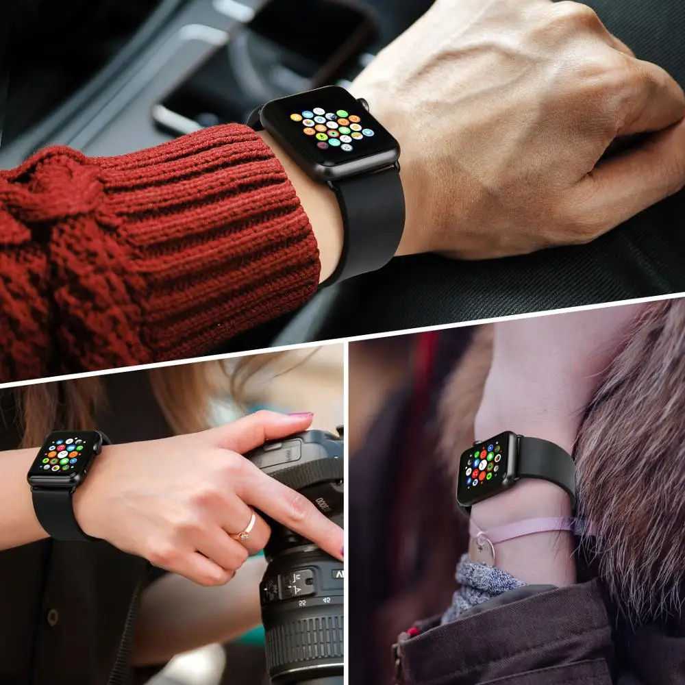 MAIKES аксессуары для часов Apple Watch band 44 мм 40 мм 42 мм 38 мм серия 4 3 2 1 спортивный материал: резина iWatch ремешок для часов