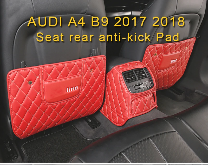 Карманго для Audi A4 A5 S4 S5 B9 защита на заднюю часть сиденья автомобиля кожаный анти-удар коврик подушка аксессуары для интерьера