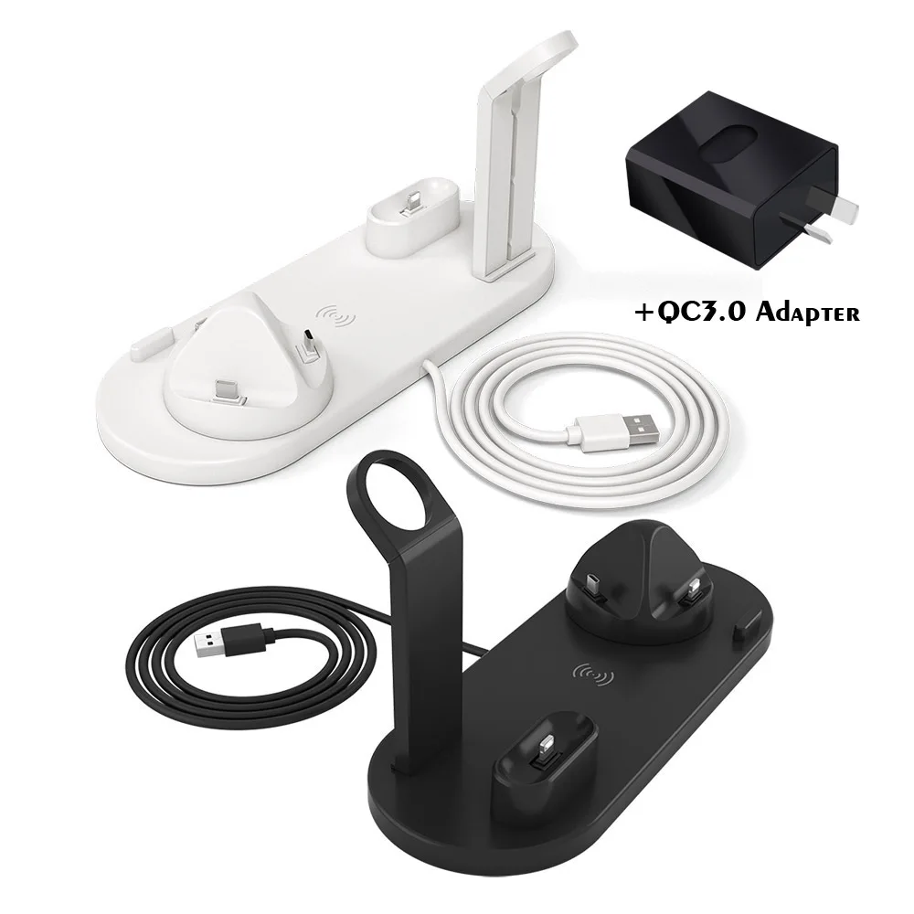 Австралия (AU) FDGAO зарядная станция Док-станция для iPhone X XR XS Max 8 7 6 plus Apple Watch Airpods Беспроводная зарядная подставка 10 Вт быстрая зарядная подставка - Тип штекера: Австралия (AU)