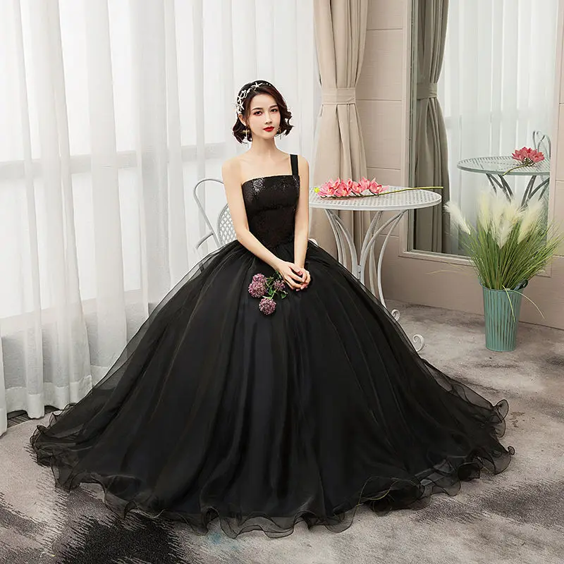 Mrs Win Бальные платья новое платье на одно плечо Vestidos De 15 Anos шикарное бальное Вечернее платье на выпускной