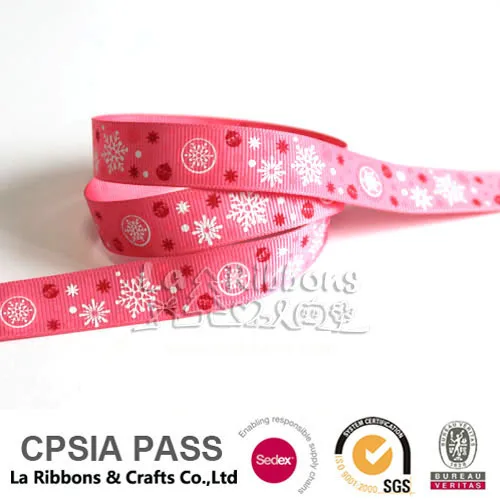 Питания 16 мм рождество красная лента ребра печать рождественский подарок ленты