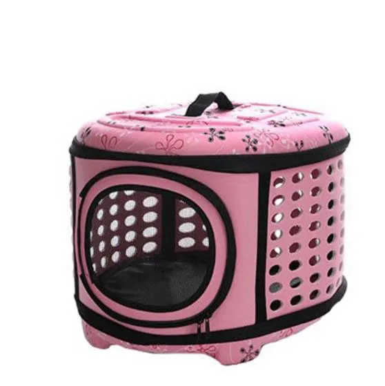 Pink2 Маленькая переноска для домашних животных, переноска для собак, кошек, дорожная сумка, складная переноска, клетка, складная сумка, питьевые инструменты, сумка-переноска для перевозки животных, принадлежности V1 - Цвет: Pink2