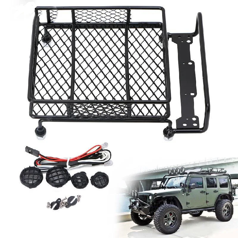 1 комплект RC багажник на крышу автомобиля фонари набор для Тамия 1/10 SCX10 CC01 RC4WD D90