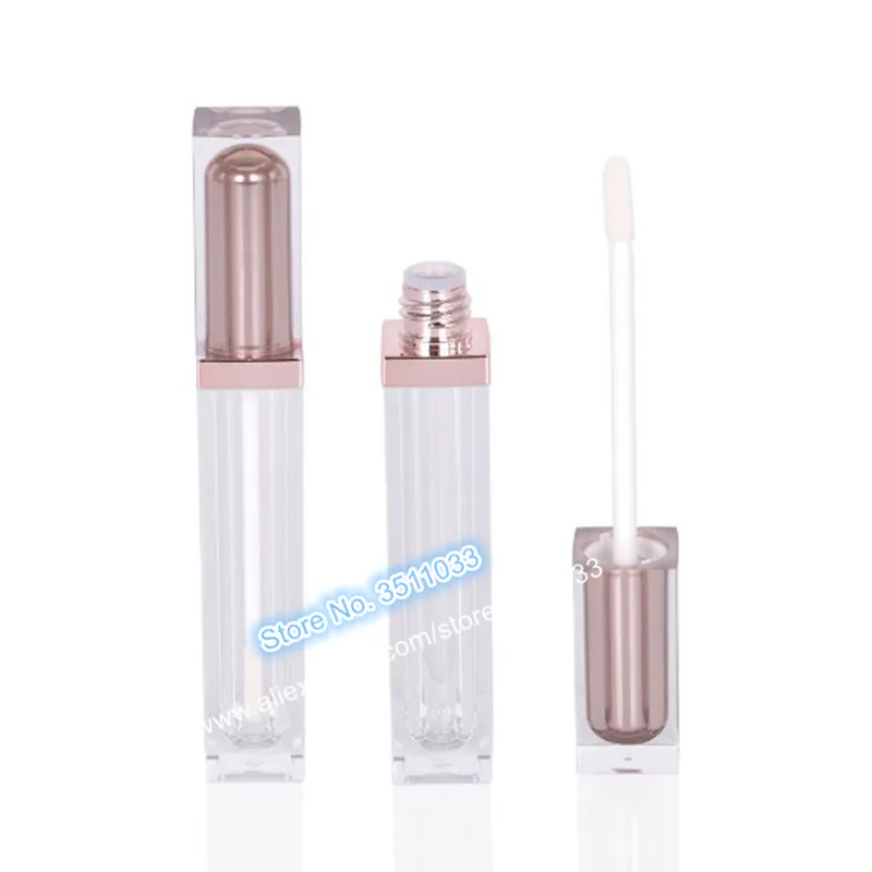 Пустая трубка для блеска губ Квадратные прозрачные флаконы многоразового