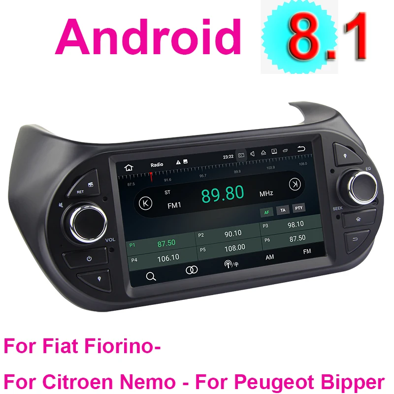2 Din Android 8 1 0 автомобильный Радио мультимедийный плеер gps DVD для FIAT Fiorino Qubo Citroen Nemo