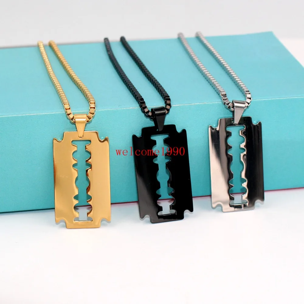 Цепочка с подвеской в форме лезвия для бритвы 24 дюйма | Украшения и аксессуары