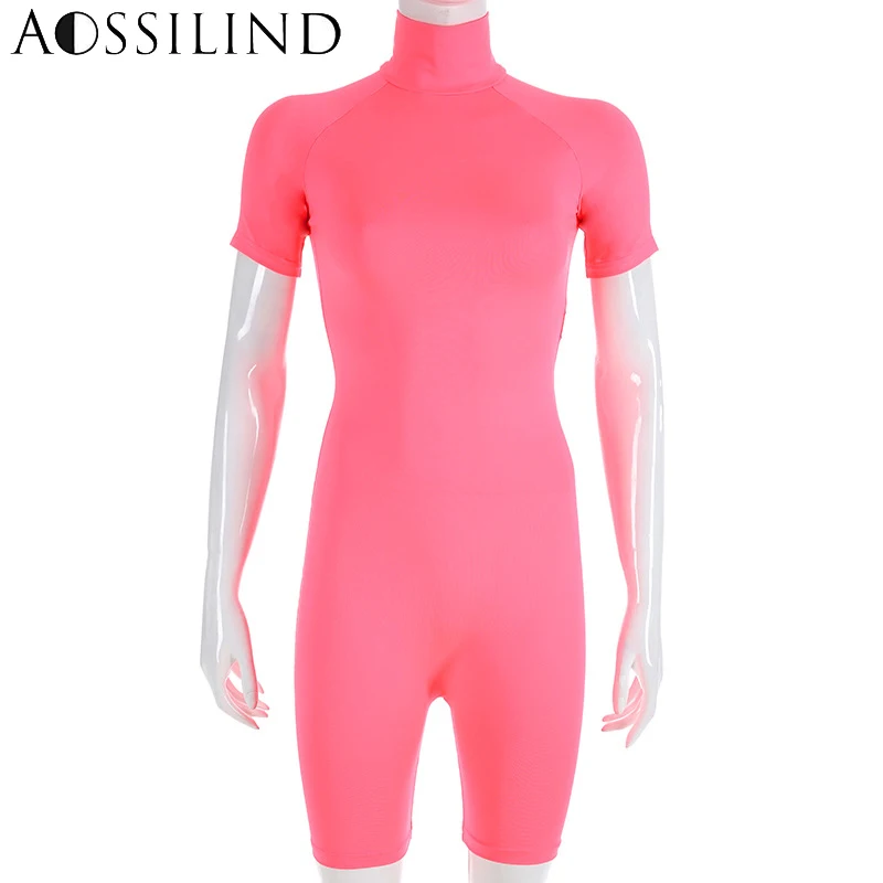 Женский флуоресцентный облегающий костюм AOSSILIND Облегающий комбинезон с коротким