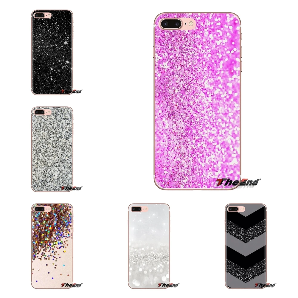 Transparent TPU Cover Pastel Purple Sparkle Glitter For Xiaomi Mi4 Mi5 Mi5S Mi6 Mi A1 A2 5X 6X 8 9 Lite SE Pro Max Mix 2 3 2S |
