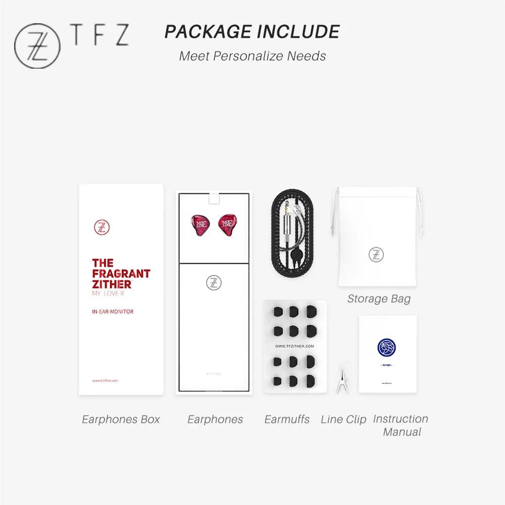 Наушники-вкладыши TFZ MY LOVE III Hi-Fi с монитором графеновые двойные подвижные круглые