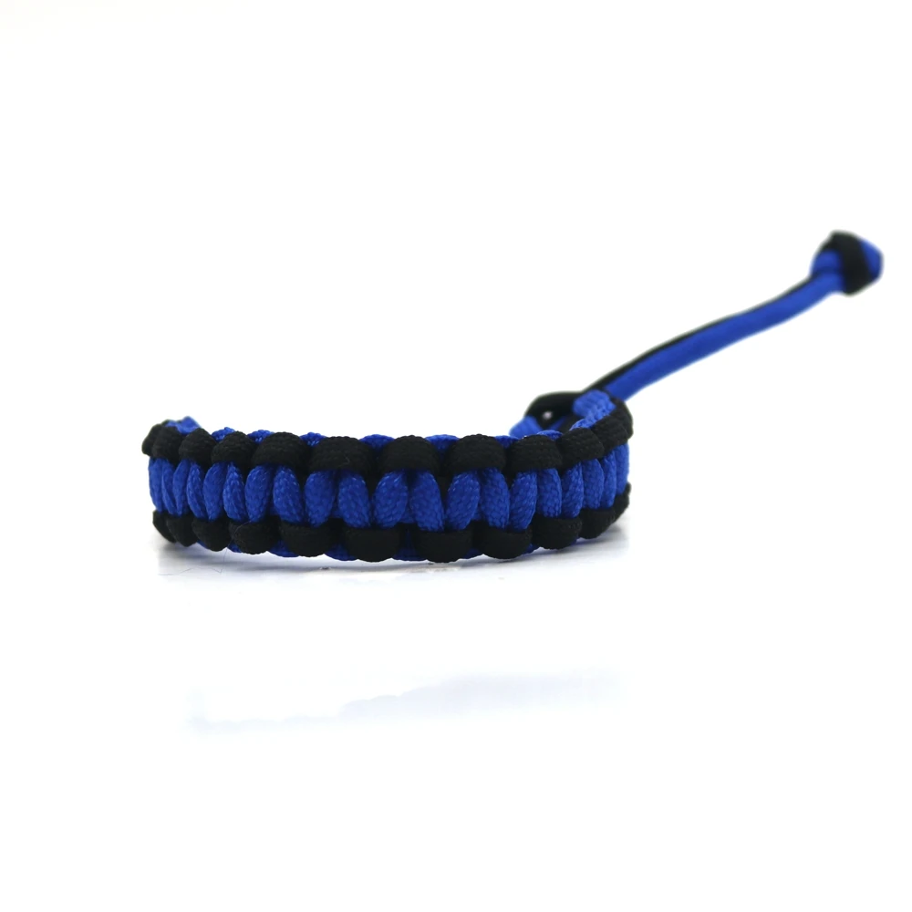 Fashion Thin Blue Line Paracord Bracelets Cobra Weave Woven Handmade Outdoor Jewelry Great Gift for Women and Men fans | Украшения и