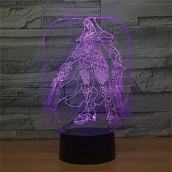 Синий Overwatch Widowmaker 3D настольная лампа 7 видов цветов Изменение 3D ночной светильник Модель персонажа Иллюзия Bulbing лампа с сенсорным butoon Usb Led - Испускаемый цвет: Синий