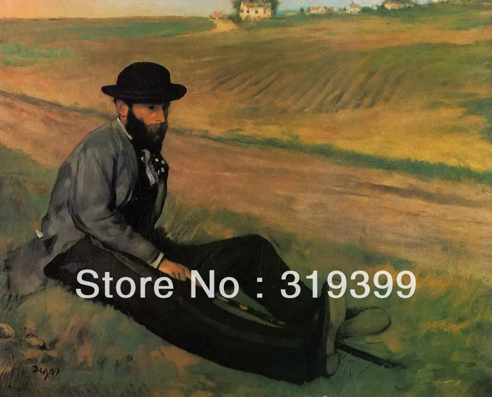 Картина маслом Размножение на льняном холсте Eugene Manet от edgar degas Бесплатная