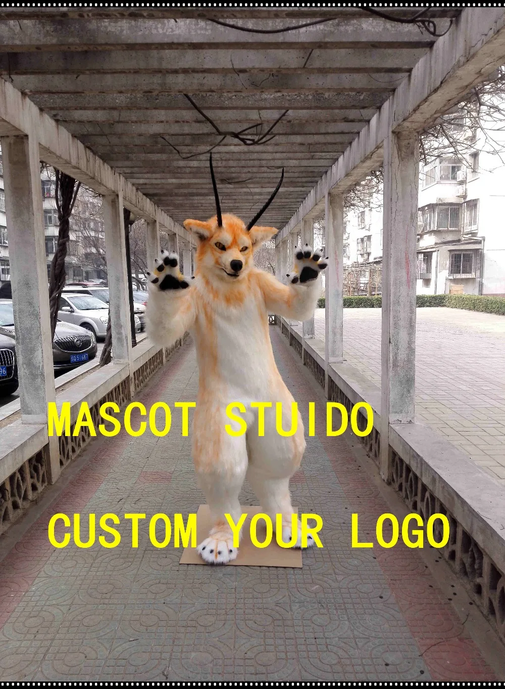 Волк fursuit движущаяся челюсть digigrade нога 3d глаза Хаски лиса костюм талисмана для