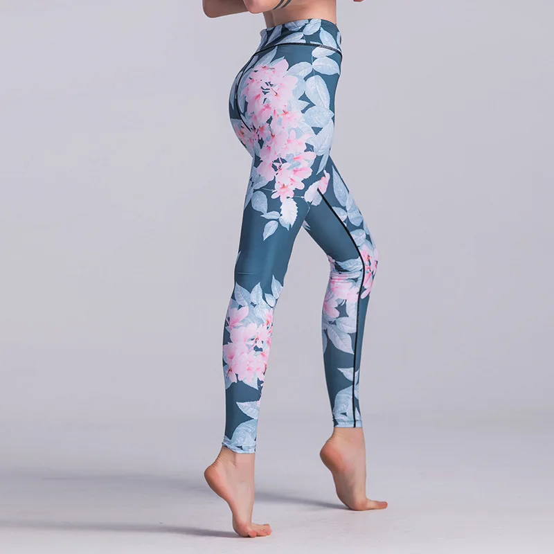 

Женские штаны для йоги с принтом, эластичные облегающие зауженные штаны с высокой талией, танцевальные штаны, ED-shipping