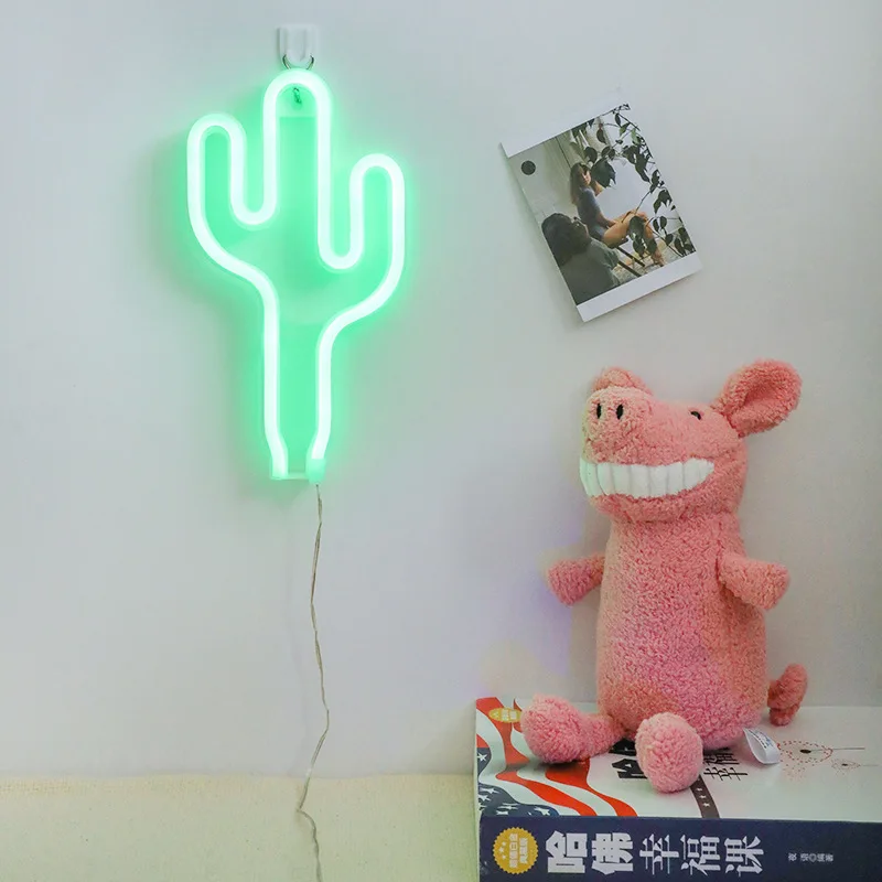 Cactus Green Модный Красочный Радужный светодиодный неоновый светильник, праздничные, рождественские, вечерние, свадебные украшения, детская комната, ночник, домашний Настенный декор, 11 видов - Испускаемый цвет: Cactus Green