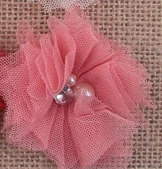 Nishine 10 шт 6,5 см 16 цветов DIY мягкие шикарные сетчатые цветы для волос с Стразы+ жемчуг Цветы из искусственной ткани для повязка на голову "сделай сам" - Цвет: 16coral