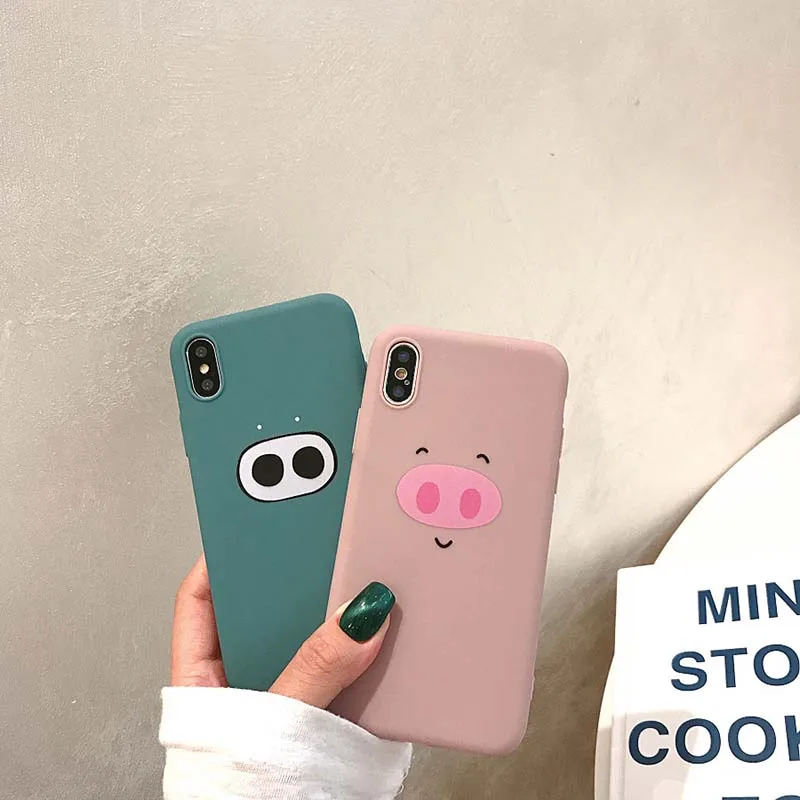 Чехлы для телефонов с рисунком свиньи iPhone X XR XS Max 6 S Plus мягкие силиконовые чехлы 7 8