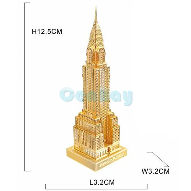 CHRYSLER BUILDING PieceCool Золотой 3D металлический пазл собранная архитектурная модель Лобзики DIY знаменитая конструкция 3D модели для детей игрушки и подарок - Цвет: CHRYSLER BUILDING