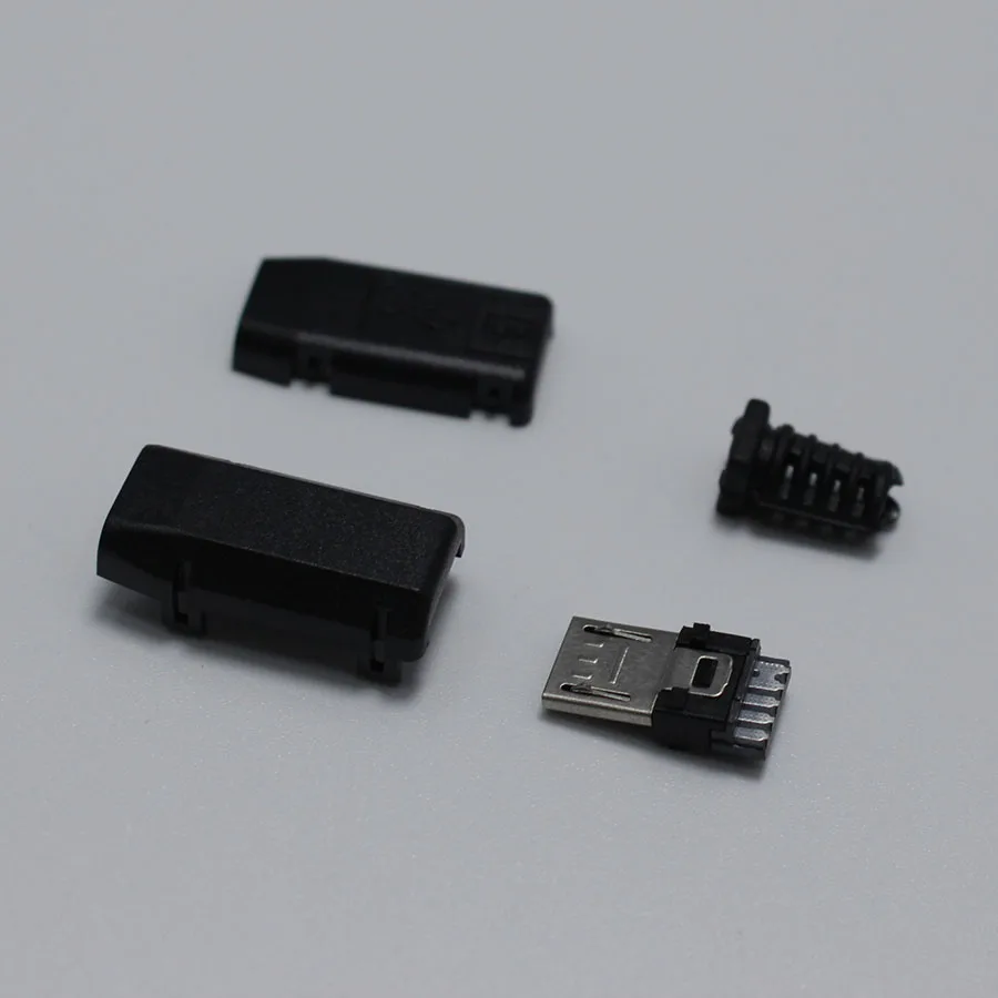 10 шт. Micro USB 5 Pin сварочный Тип 6 мм штекер черный разъем для зарядки 4 в 1