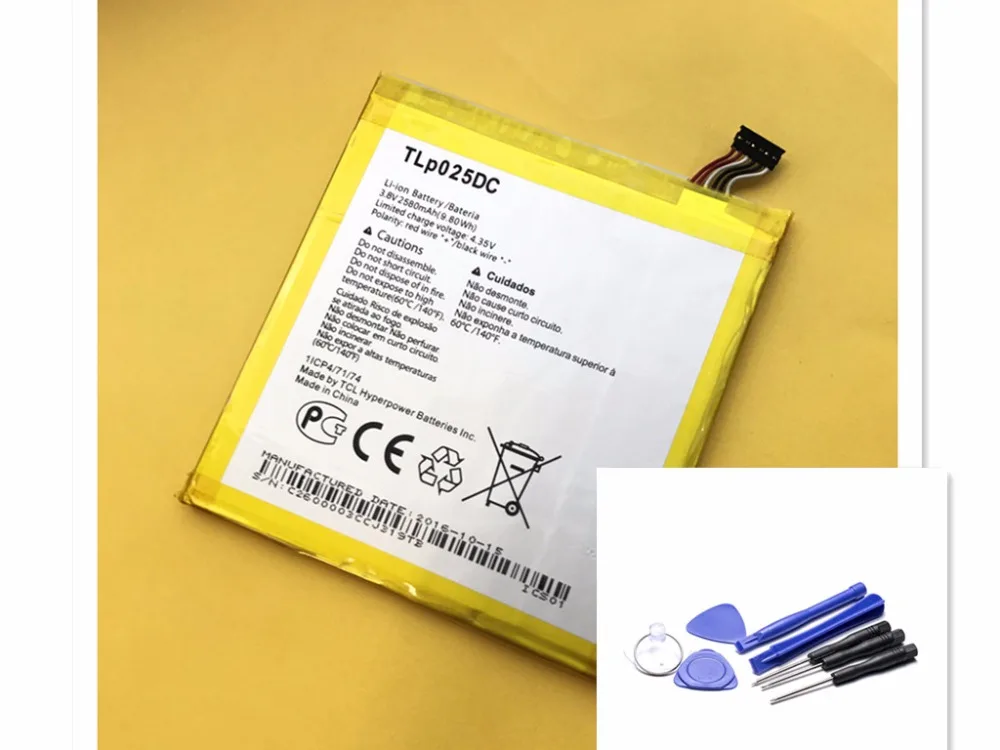 Аккумулятор TLP025DC 2580 мАч для телефона Alcatel One Touch Pixi 4 6 0 8050D Dual Sim 9001D