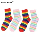 Харадзюку, радужные носки, японский, креативный, красный, красочный, хипстер, женские носки, японский, Skarpetki Sokken