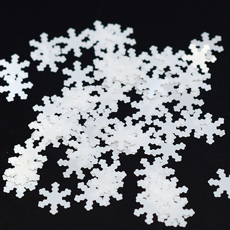 1 бутылка 6 мм 3D блеск белые снежинки рождественский стиль наклейки для ногтей гель для ногтей DIY ломтики Pro украшения наклейки набор