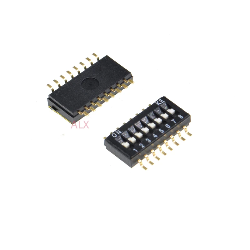 5 шт. Позолоченный SMD SMT 8 P 8-BIT переключатель двухрядный 8-контактный шаг 1 27 мм