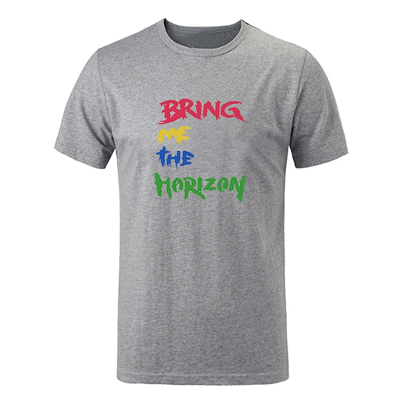 Футболка мужская с рисунком Bring me The horizon хлопковая тенниска короткими рукавами и