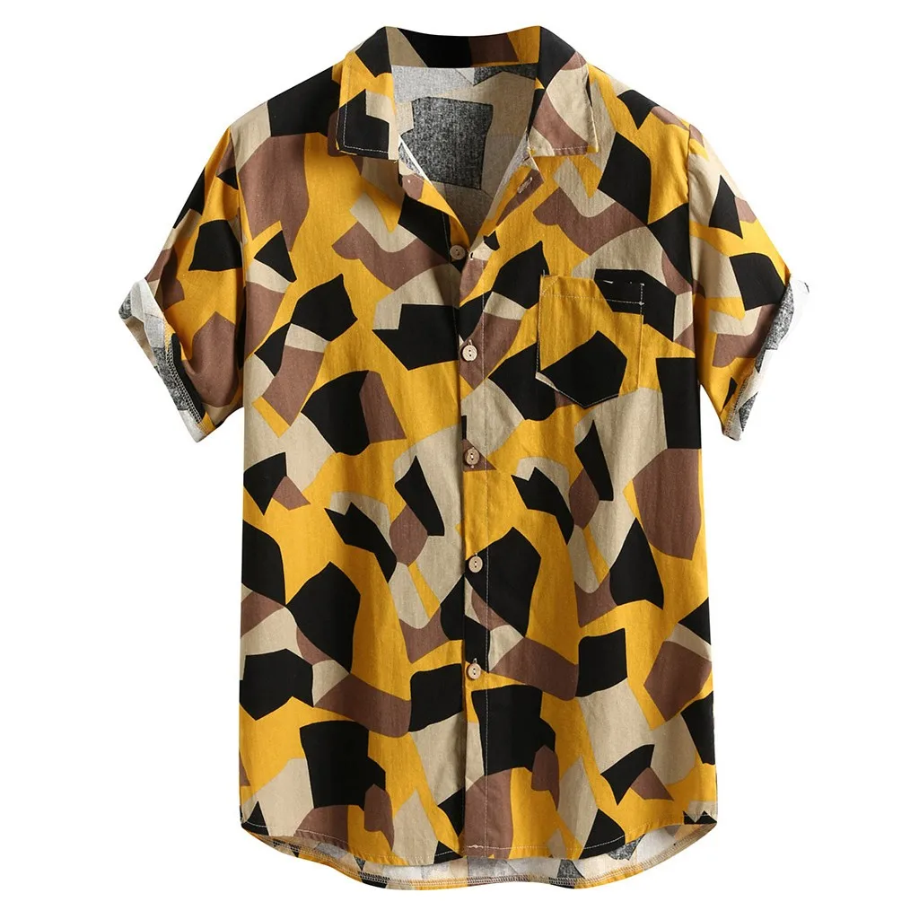 Новое поступление 2019 мужская Свободная Повседневная рубашка из Гавайского