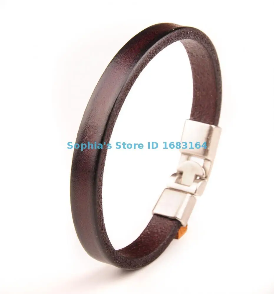 BL08 коричневая Новая мужская Тонкая однотонная кожаная фотобумага Новинка|bracelet