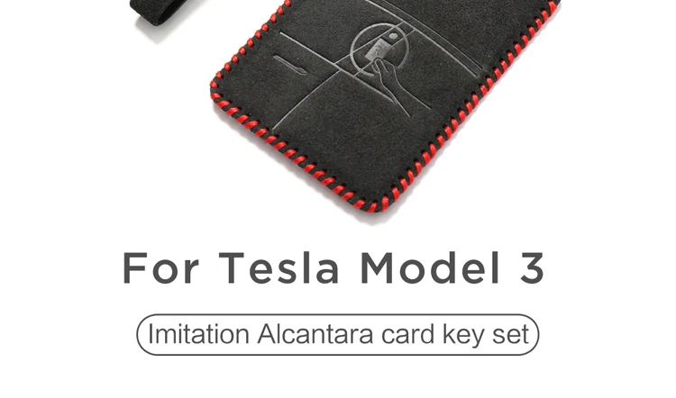 LUCKEASY чехол для карты брелок держатель брелок для Tesla модель 3- имитация Алькантара набор ключей