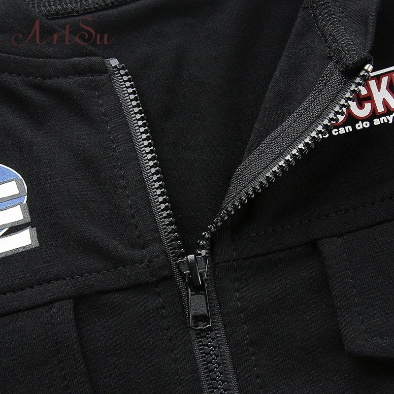 Женская футболка с коротким рукавом ArtSu в стиле Харадзюку женская черная Базовая