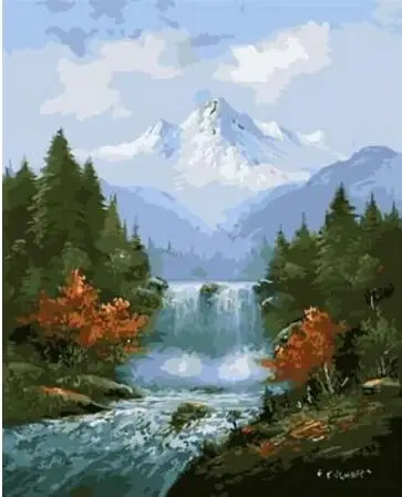 Набор для рисования по номерам на холсте Водопад 40x50 | Дом и сад