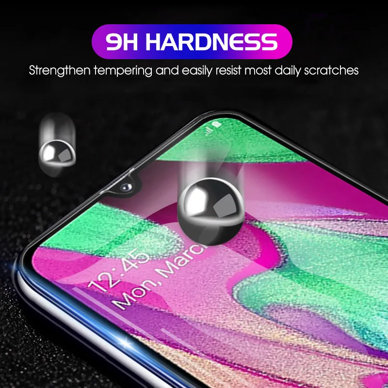 Закаленное стекло с полным покрытием для Samsung Galaxy A40 полноразмерная Защита экрана
