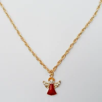 2022 fashion jewelry necklacecute christmas angel pendant necklaceset auger christmas elves necklace for womenchildren