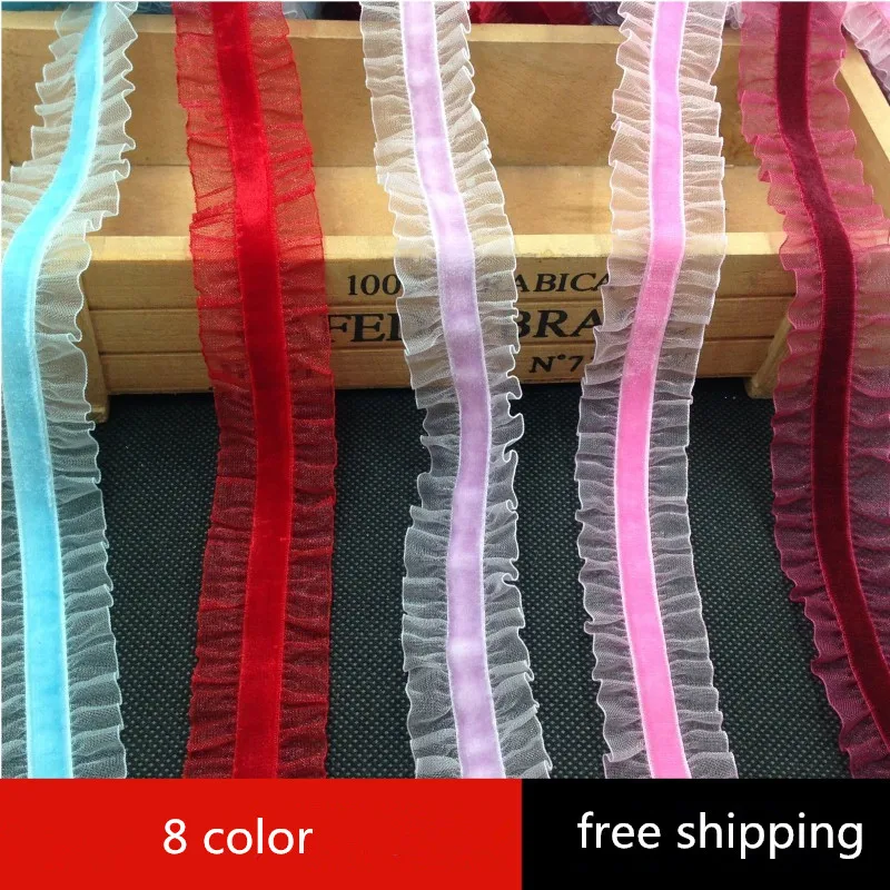 Широкая эластичная бархатная лента 25 мм таяющая Снежная пряжа Женская кружевная