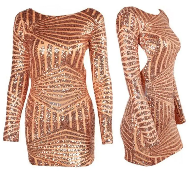 Сексуальное женское блестящее Клубное платье с открытой спиной и блестками