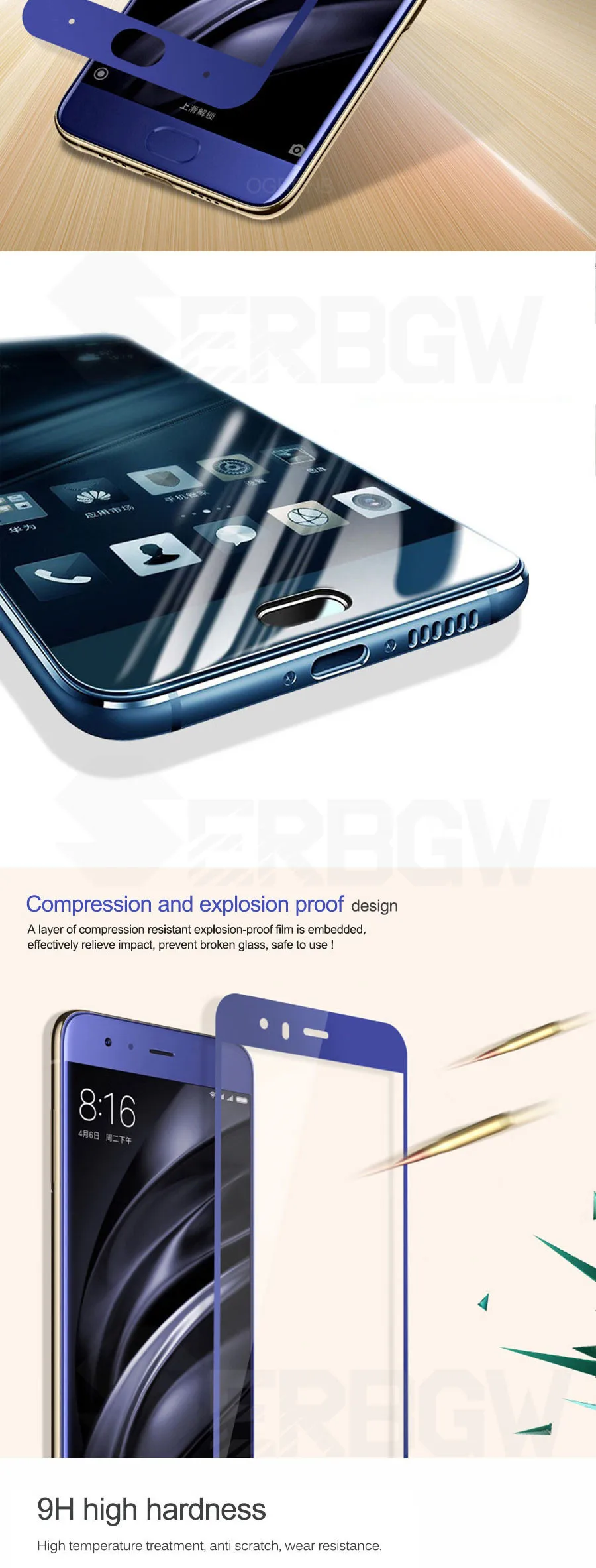 3D Защитное стекло для Xiaomi mi 6 6X5 5S 5C 5X 5s Plus закаленное защитное стекло для экрана mi A1 A2 Note 3 Max 2 3 полное покрытие