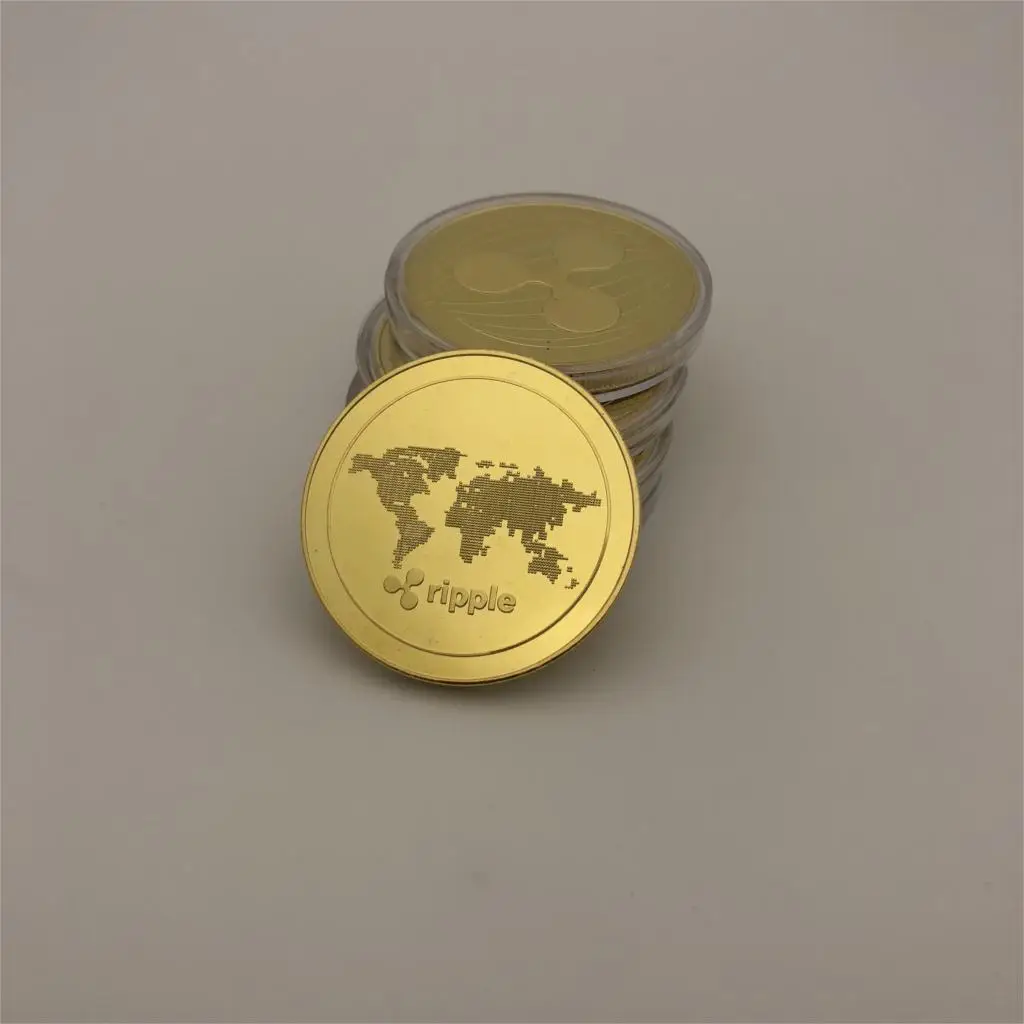 Cryptocurrency Ripple Coin bitcoin Commemorative Round XRP Ripple Crypto Currency Plated Coin Collectible Art Collection Mar20