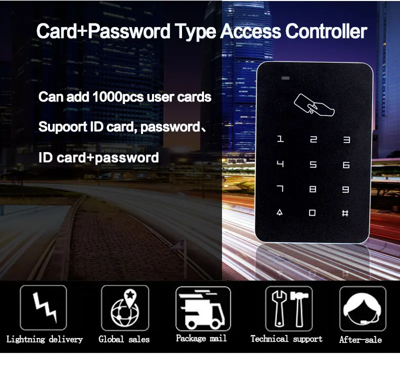 Автономная клавиатура контроля доступа RFID Клавиатура 125 кГц EM кард-ридер пароль Открыватель двери система блокировки+ 10 шт. EM4100 Ключевые карты