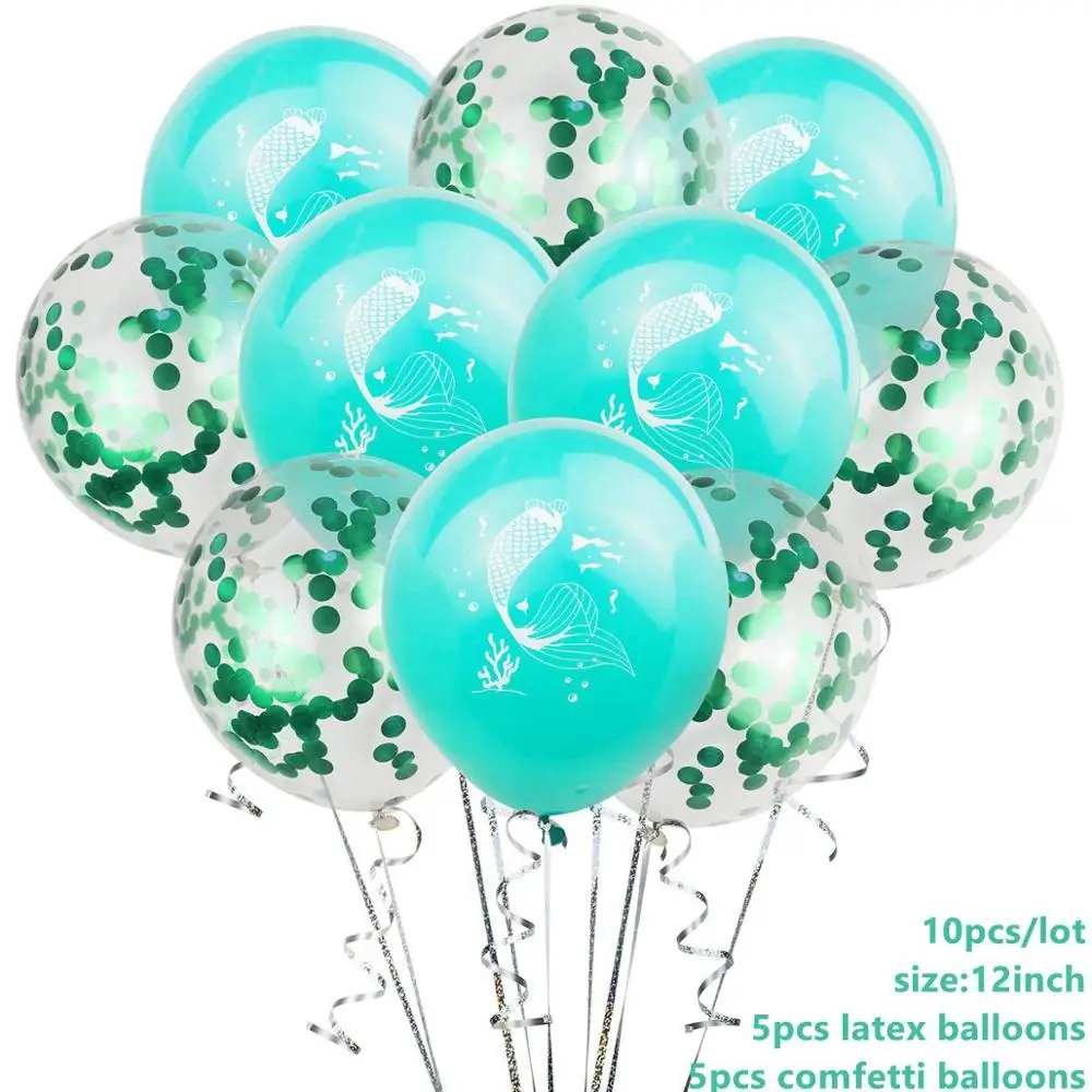 Mermaid Balloons 13 Taoup 1 шт. мультяшная маленькая наклейка с изображением русалки Вечерние Декорации маленькая Русалочка День Рождения Декор для маленьких девочек Babyshower - Цвет: Mermaid Balloons 13