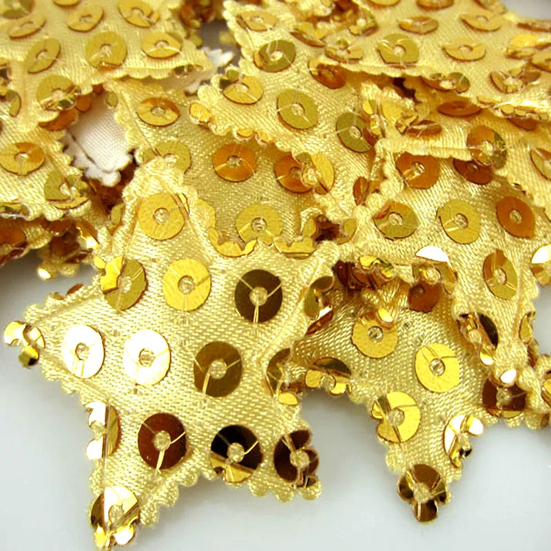 Аппликация с пятиконечными звездами и блестками 100 шт. аксессуары для одежды