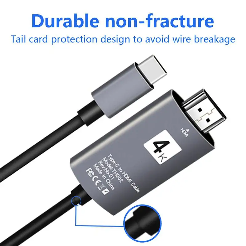 EastVita USB C поддержка 4K 30Hz 2M 3 1 Type c папа к HDMI HD адаптер Соединительный кабель r25|Кабели