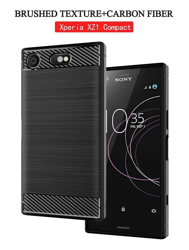 Для sony Xperia XZ1 чехол Силиконовый прочный армированный из углеродного волокна