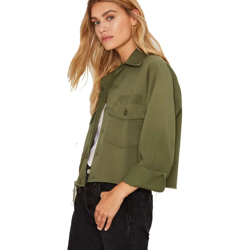 Женская короткая блузка с длинным рукавом BF повседневная блузка-кардиган для