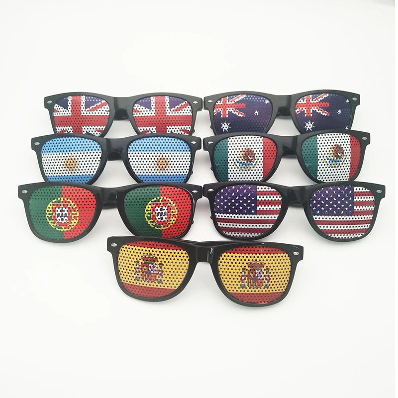 Очки с отверстием для штифта линзы национальным флагом реквизит вечеринки