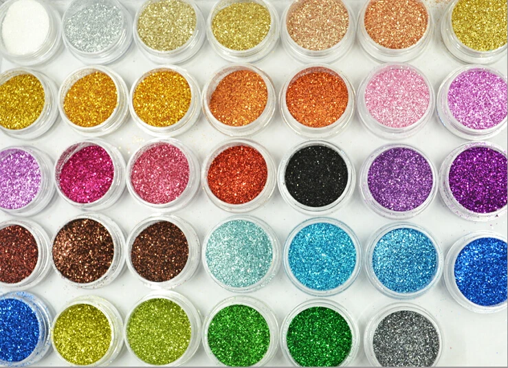 Обычная Серия Темно фиолетовых блестящих пигментных порошков блестящие